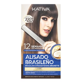 Фото - Шампунь KATIVA Brazilian Straightening Brunette Kit zestaw z keratyną do prostowania włosów 225 ml 